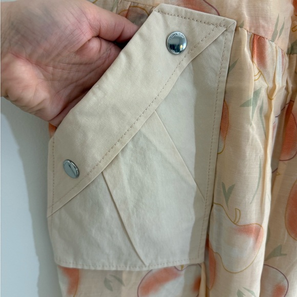 Coach Size 2 Peach and Cream Floral Midi Skirt - Picture 9 of 14